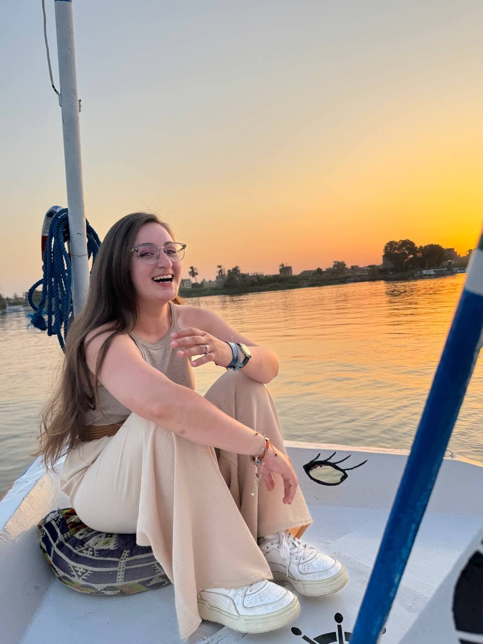 Relaxing on luxury Nile cruise